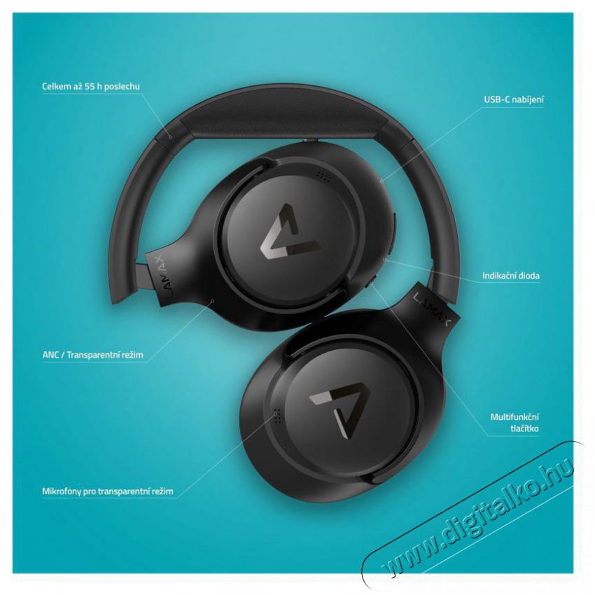 LAMAX NoiseComfort2 ANC Audio-Video / Hifi / Multim&eacute;dia - F&uuml;l &eacute;s Fejhallgat&oacute;k - Fejhallgat&oacute; - 518875