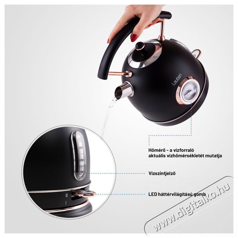 Lauben Electric Kettle 17BC V&iacute;zforral&oacute; Konyhai term&eacute;kek - V&iacute;zforral&oacute; / teafőző - 500682