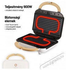 Lauben LBNSM900WW Sandwich Maker 3in1 900 W Konyhai term&eacute;kek - Konyhai kisg&eacute;p (s&uuml;t&eacute;s / főz&eacute;s / hűt&eacute;s / &eacute;telk&eacute;sz&iacute;t&eacute;s) - Melegszendvics / gofri s&uuml;tő - 500740