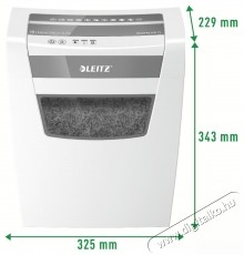 Leitz IQ Office k&eacute;zi iratmegsemmis&iacute;tő, P4, Mikro v&aacute;gott (r&eacute;szecsk&eacute;k), 8 lap, 15 literes szemetes, Feh&eacute;r/Sz&uuml;rke Iroda &eacute;s sz&aacute;m&iacute;t&aacute;stechnika - Iratmegsemmis&iacute;tő - 533549