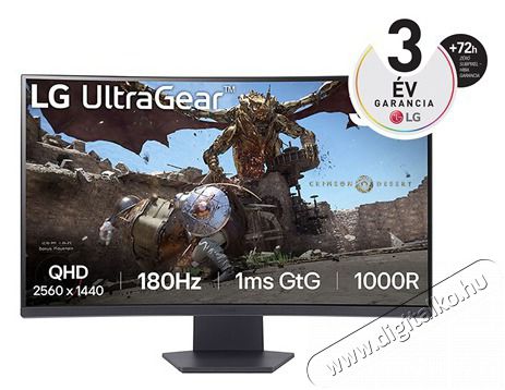 LG 32 32GS60QC-B QHD VA 180Hz HDMI/DP &iacute;velt gamer monitor Iroda &eacute;s sz&aacute;m&iacute;t&aacute;stechnika - Monitor - Monitor - 507445