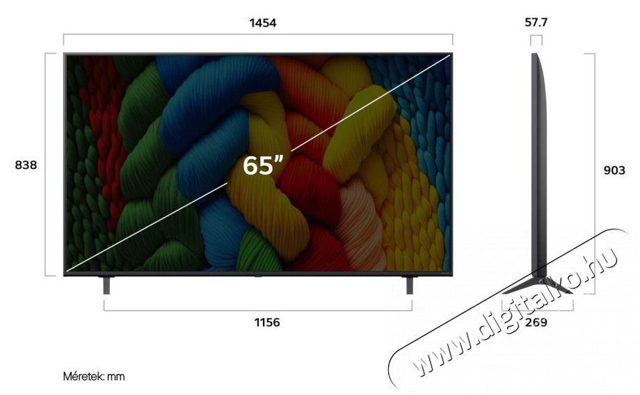 LG 65NANO80A3B 65 colos NanoCell AI NANO80 4K Smart TV 2025 Telev&iacute;zi&oacute;k - LED telev&iacute;zi&oacute; - UHD 4K felbont&aacute;s&uacute; - 506955
