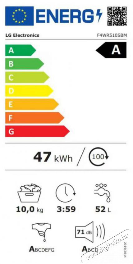 LG F4WR510SBM Mos&oacute;g&eacute;p H&aacute;ztart&aacute;s / Otthon / K&uuml;lt&eacute;r - Mos&oacute;g&eacute;p / sz&aacute;r&iacute;t&oacute;g&eacute;p - El&ouml;lt&ouml;ltős norm&aacute;l (60cm-ig) mos&oacute;g&eacute;p - 494480