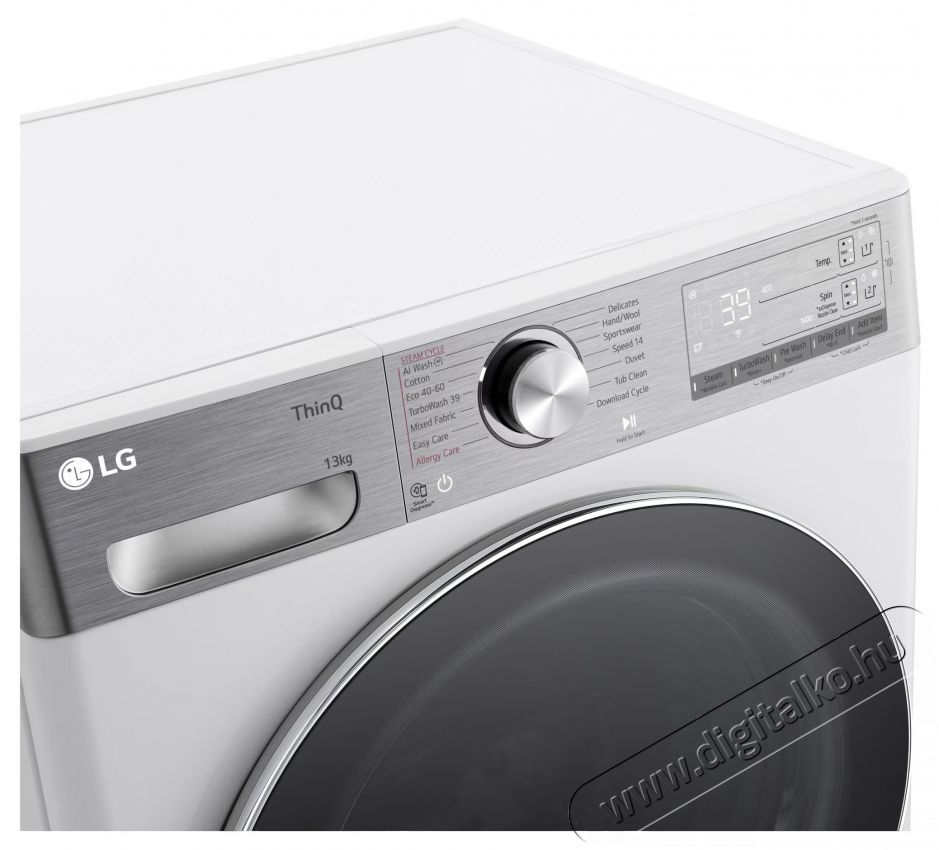 LG F4WR913P2WA, 13 kg, 1400 ford./perc, AI Direct Drive Motor, A energiaoszt&aacute;ly, Wi-Fi, Turbowash, ezDsipense, Feh&eacute;r H&aacute;ztart&aacute;s / Otthon / K&uuml;lt&eacute;r - Mos&oacute;g&eacute;p / sz&aacute;r&iacute;t&oacute;g&eacute;p - El&ouml;lt&ouml;ltős norm&aacute;l (60cm-ig) mos&oacute;g&eacute;p - 499584