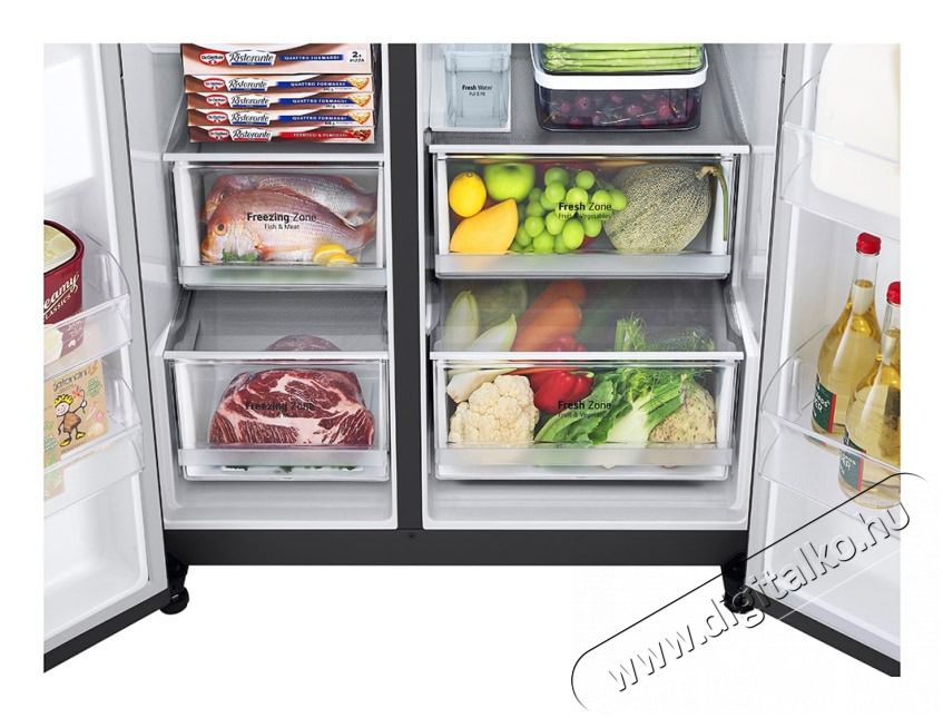 LG GSJV71MCTE Side-by-side hűtőszekr&eacute;ny, E energiaoszt&aacute;ly, 635 L, No Frost, WiFi, LED, M: 189 cm, Fekete Konyhai term&eacute;kek - Hűtő, fagyaszt&oacute; (szabadon&aacute;ll&oacute;) - Amerikai t&iacute;pus&uacute; Side By Side hűtő - 499563