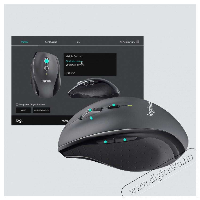 Logitech M705 Marathon vezet&eacute;k n&eacute;lk&uuml;li eg&eacute;r (910-001949) Iroda &eacute;s sz&aacute;m&iacute;t&aacute;stechnika - Eg&eacute;r - Vezet&eacute;k n&eacute;lk&uuml;li eg&eacute;r - 321817