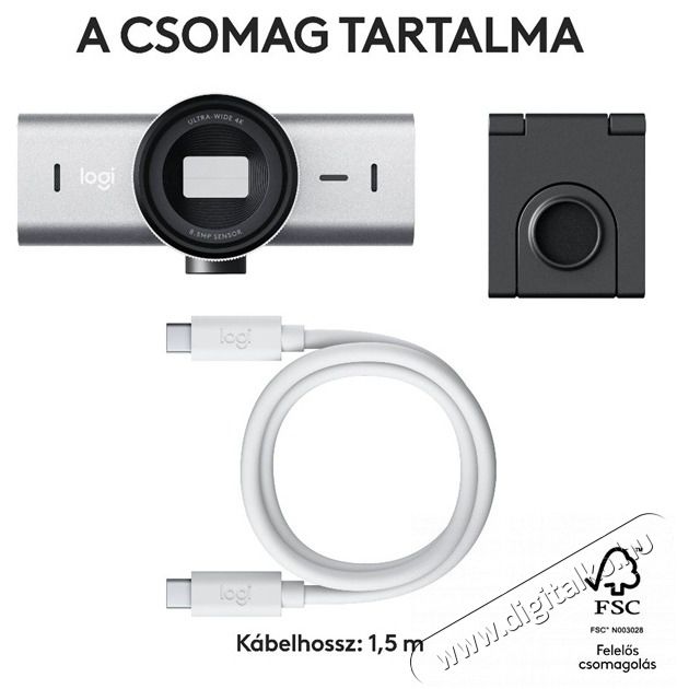 Logitech MX Brio 4K Ultra HD halv&aacute;nysz&uuml;rke webkamera Iroda &eacute;s sz&aacute;m&iacute;t&aacute;stechnika - Webkamera - 497012