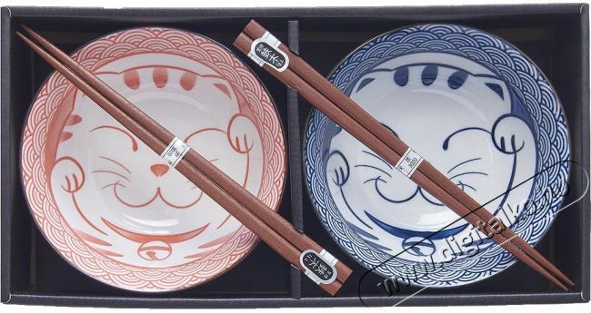 Made In Japan Maneki 15 cm-es szett, piros-k&eacute;k, 2 darab Konyhai term&eacute;kek - Egy&eacute;b / Konyhai kieg&eacute;sz&iacute;tő - 527437