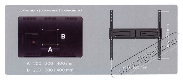 Meliconi Flatstyle FS400 VESA 400 TV fali konzol Tv kieg&eacute;sz&iacute;tők - Fali tart&oacute; / konzol - Fali tv tart&oacute; - 459814