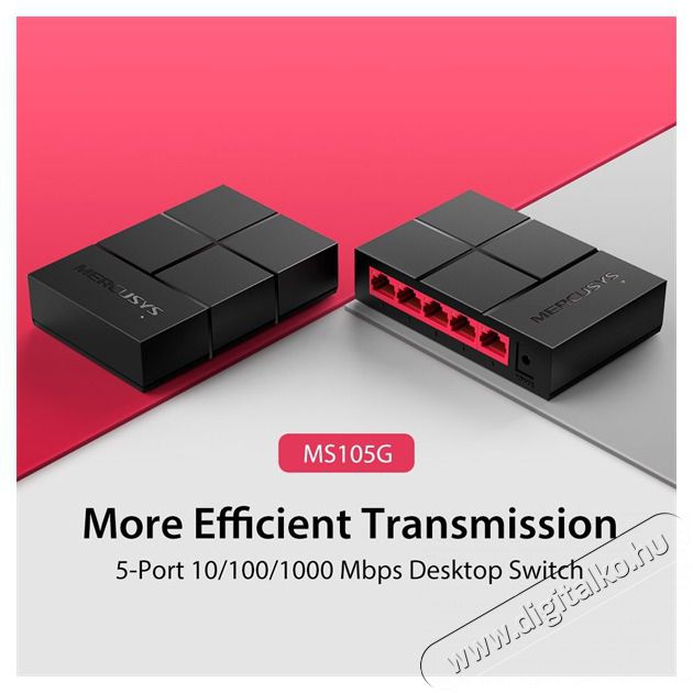 Mercusys MS105G 5port 10/100/1000Mbps nem menedzselhető asztali Switch Iroda &eacute;s sz&aacute;m&iacute;t&aacute;stechnika - H&aacute;l&oacute;zat - Switch - 396507