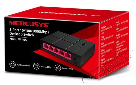 Mercusys MS105G 5port 10/100/1000Mbps nem menedzselhető asztali Switch Iroda &eacute;s sz&aacute;m&iacute;t&aacute;stechnika - H&aacute;l&oacute;zat - Switch - 396507