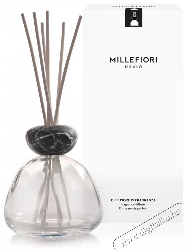 MILLEFIORI MILANO Air Design Marble Black &aacute;tl&aacute;tsz&oacute; &uuml;veg, 350 ml Fot&oacute;-Vide&oacute; kieg&eacute;sz&iacute;tők - F&eacute;nyterelő - Diff&uacute;zor - 530341