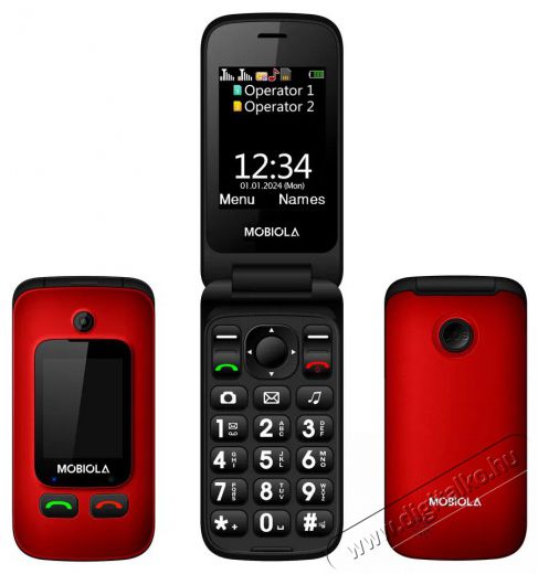 Mobiola MB610 piros Mobil / Kommunik&aacute;ci&oacute; / Smart - Klasszikus / Mobiltelefon időseknek - 527504