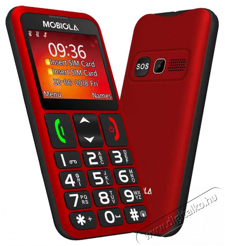 Mobiola MB700 piros Mobil / Kommunik&aacute;ci&oacute; / Smart - Klasszikus / Mobiltelefon időseknek - 527508