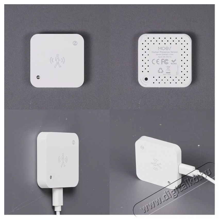 MOES Human Presence Sensor + Light Sensor, WiFi H&aacute;ztart&aacute;s / Otthon / K&uuml;lt&eacute;r - Biztons&aacute;gtechnika - Mozg&aacute;s&eacute;rz&eacute;kelő - 521668