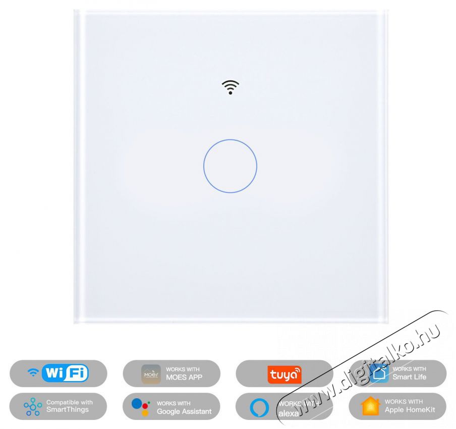 MOES Matter WiFi Smart Switch 1gang H&aacute;ztart&aacute;s / Otthon / K&uuml;lt&eacute;r - Okos otthon - Kieg&eacute;sz&iacute;tő - 521673