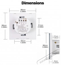MOES Matter WiFi Smart Switch 1gang H&aacute;ztart&aacute;s / Otthon / K&uuml;lt&eacute;r - Okos otthon - Kieg&eacute;sz&iacute;tő - 521673