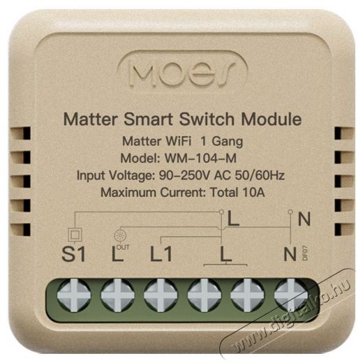 MOES Mini Matter Wifi Smart Switch 1gang H&aacute;ztart&aacute;s / Otthon / K&uuml;lt&eacute;r - Okos otthon - Kieg&eacute;sz&iacute;tő - 521678