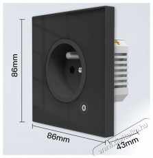 MOES Smart Wall Socket, Zigbee, FR, 16A, Black H&aacute;ztart&aacute;s / Otthon / K&uuml;lt&eacute;r - Okos otthon - Okos konnektor - 521684