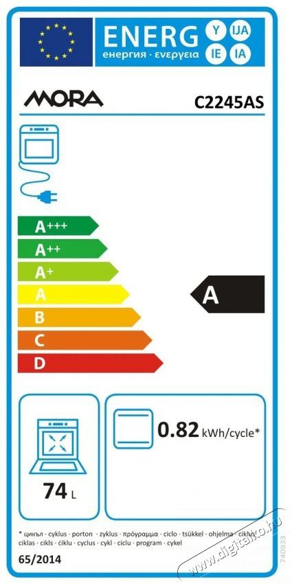 Mora C 2245 AS Konyhai term&eacute;kek - S&uuml;tő-főzőlap, tűzhely (szabadon&aacute;ll&oacute;) - Elektromos tűzhely (szabadon&aacute;ll&oacute;) - 505232