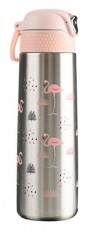 NEBULO Wabo acél fedeles 420ml ezüst flamingós termosz - Konyhai termékek - Egyéb / Konyhai kiegészítő - 384385