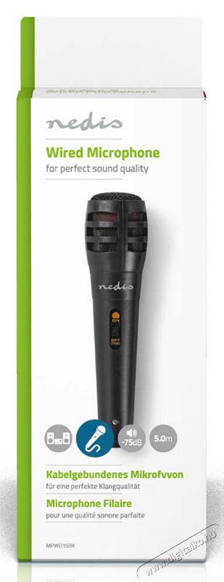 Nedis MPWD15BK vezet&eacute;kes mikrofon Fot&oacute;-Vide&oacute; kieg&eacute;sz&iacute;tők - Mikrofon - &Eacute;nek &eacute;s hangszer mikrofon - 366314