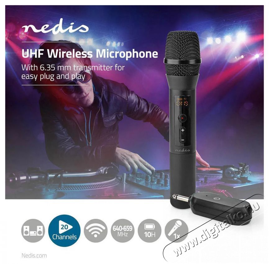 Nedis MPWL200BK Fot&oacute;-Vide&oacute; kieg&eacute;sz&iacute;tők - Mikrofon - &Eacute;nek &eacute;s hangszer mikrofon - 525383