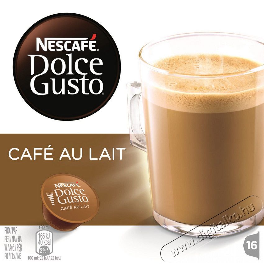 Nescafe Caf&eacute; Au Lait Dolce Gusto k&aacute;v&eacute;kapszula Konyhai term&eacute;kek - K&aacute;v&eacute;főző / k&aacute;v&eacute;&ouml;rlő / kieg&eacute;sz&iacute;tő - K&aacute;v&eacute; kapszula / pod / szemes / őr&ouml;lt k&aacute;v&eacute; - 301068