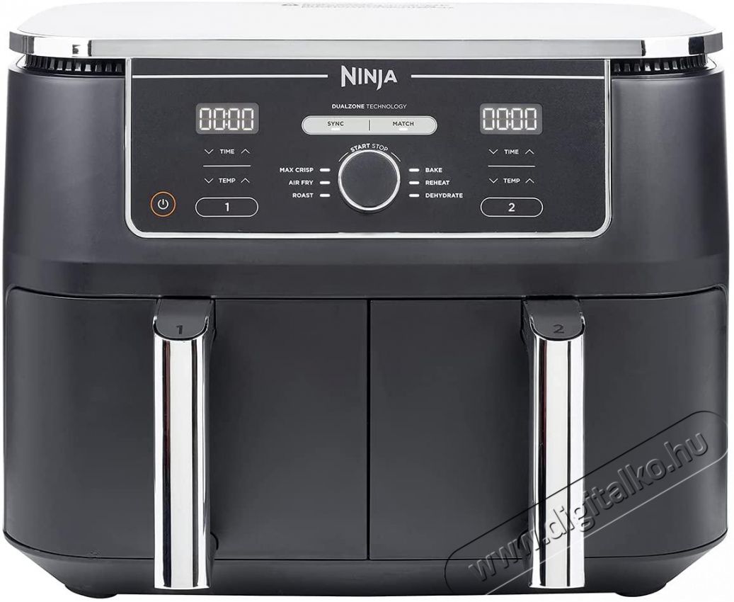 Ninja AF400EU Foodi Max Dual Zone 9,5L Forr&oacute;levegős s&uuml;tő - Fekete Konyhai term&eacute;kek - Konyhai kisg&eacute;p (s&uuml;t&eacute;s / főz&eacute;s / hűt&eacute;s / &eacute;telk&eacute;sz&iacute;t&eacute;s) - L&eacute;gkever&eacute;ses főzőg&eacute;p / elektromos kukta / multifunkci&oacute;s s&uuml;tő - 494569