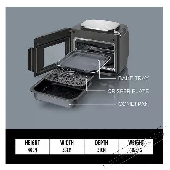 Ninja SFP700EU Combi Mini S&uuml;tő Konyhai term&eacute;kek - Konyhai kisg&eacute;p (s&uuml;t&eacute;s / főz&eacute;s / hűt&eacute;s / &eacute;telk&eacute;sz&iacute;t&eacute;s) - L&eacute;gkever&eacute;ses főzőg&eacute;p / elektromos kukta / multifunkci&oacute;s s&uuml;tő - 505203