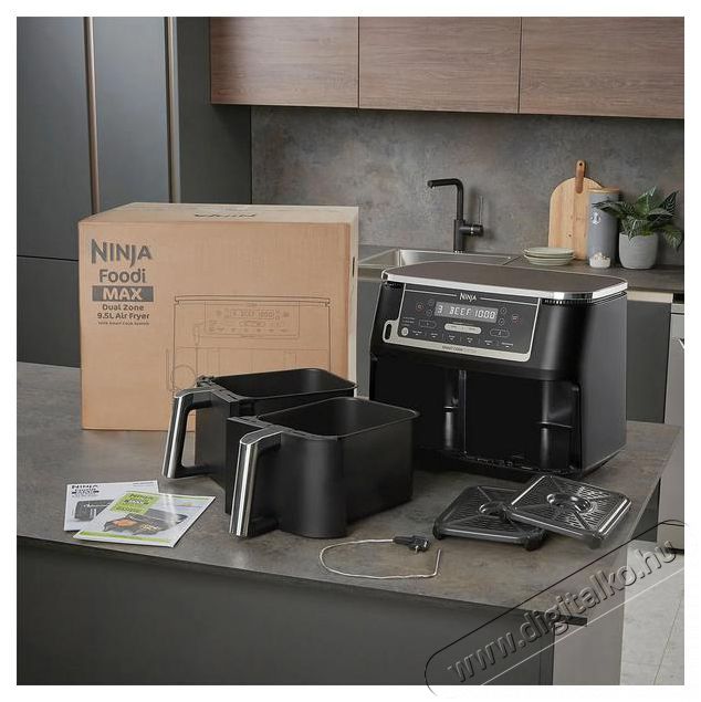 Ninja AF451EU Foodi Max Dual Zone Forr&oacute; levegős s&uuml;tő Konyhai term&eacute;kek - Konyhai kisg&eacute;p (s&uuml;t&eacute;s / főz&eacute;s / hűt&eacute;s / &eacute;telk&eacute;sz&iacute;t&eacute;s) - L&eacute;gkever&eacute;ses főzőg&eacute;p / elektromos kukta / multifunkci&oacute;s s&uuml;tő - 505529