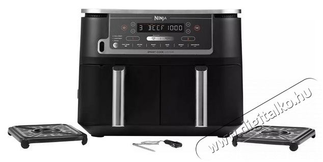 Ninja AF451EU Foodi Max Dual Zone Forr&oacute; levegős s&uuml;tő Konyhai term&eacute;kek - Konyhai kisg&eacute;p (s&uuml;t&eacute;s / főz&eacute;s / hűt&eacute;s / &eacute;telk&eacute;sz&iacute;t&eacute;s) - L&eacute;gkever&eacute;ses főzőg&eacute;p / elektromos kukta / multifunkci&oacute;s s&uuml;tő - 505529