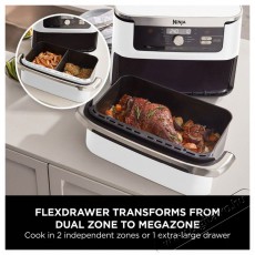 Ninja AF500EUWH Foodi&reg; FlexDrawer, 10,4 l, feh&eacute;r Konyhai term&eacute;kek - Konyhai kisg&eacute;p (s&uuml;t&eacute;s / főz&eacute;s / hűt&eacute;s / &eacute;telk&eacute;sz&iacute;t&eacute;s) - L&eacute;gkever&eacute;ses főzőg&eacute;p / elektromos kukta / multifunkci&oacute;s s&uuml;tő - 521842