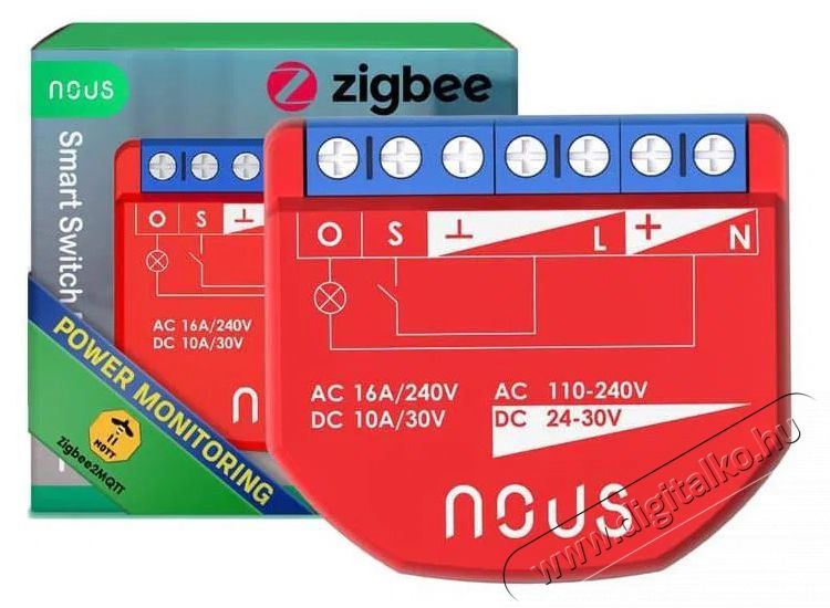 NOUS  B2Z ZigBee Okos kapcsol&oacute;modul (1 csatorna, fogyaszt&aacute;sm&eacute;r&eacute;ssel) H&aacute;ztart&aacute;s / Otthon / K&uuml;lt&eacute;r - Okos otthon - Kieg&eacute;sz&iacute;tő - 521950