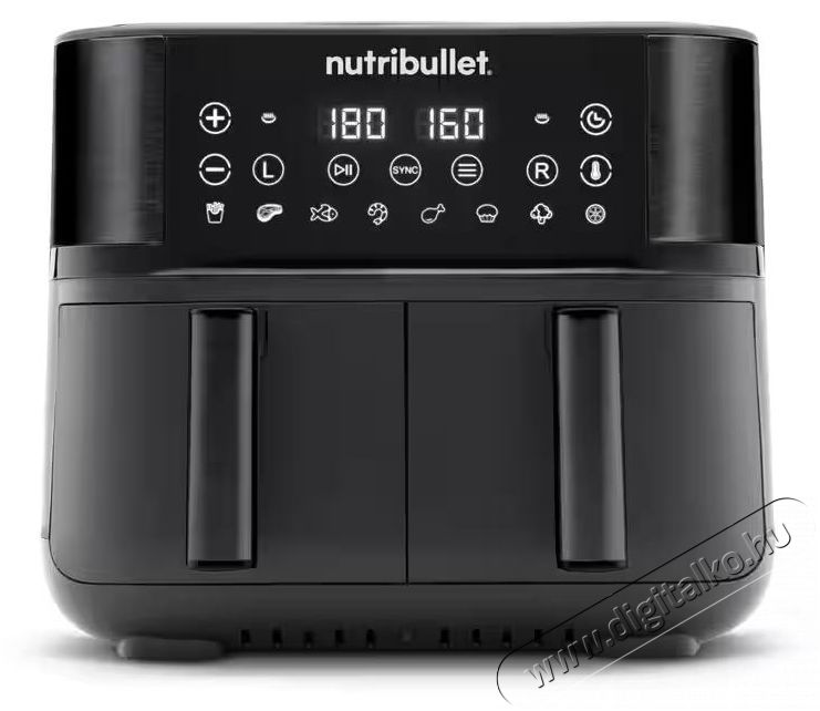 Nutribullet Twin Drawer NBA081B fekete forr&oacute;levegős s&uuml;tő Konyhai term&eacute;kek - Konyhai kisg&eacute;p (s&uuml;t&eacute;s / főz&eacute;s / hűt&eacute;s / &eacute;telk&eacute;sz&iacute;t&eacute;s) - L&eacute;gkever&eacute;ses főzőg&eacute;p / elektromos kukta / multifunkci&oacute;s s&uuml;tő - 505119