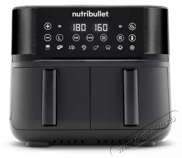 Nutribullet Twin Drawer NBA081B fekete forr&oacute;levegős s&uuml;tő Konyhai term&eacute;kek - Konyhai kisg&eacute;p (s&uuml;t&eacute;s / főz&eacute;s / hűt&eacute;s / &eacute;telk&eacute;sz&iacute;t&eacute;s) - L&eacute;gkever&eacute;ses főzőg&eacute;p / elektromos kukta / multifunkci&oacute;s s&uuml;tő - 505119