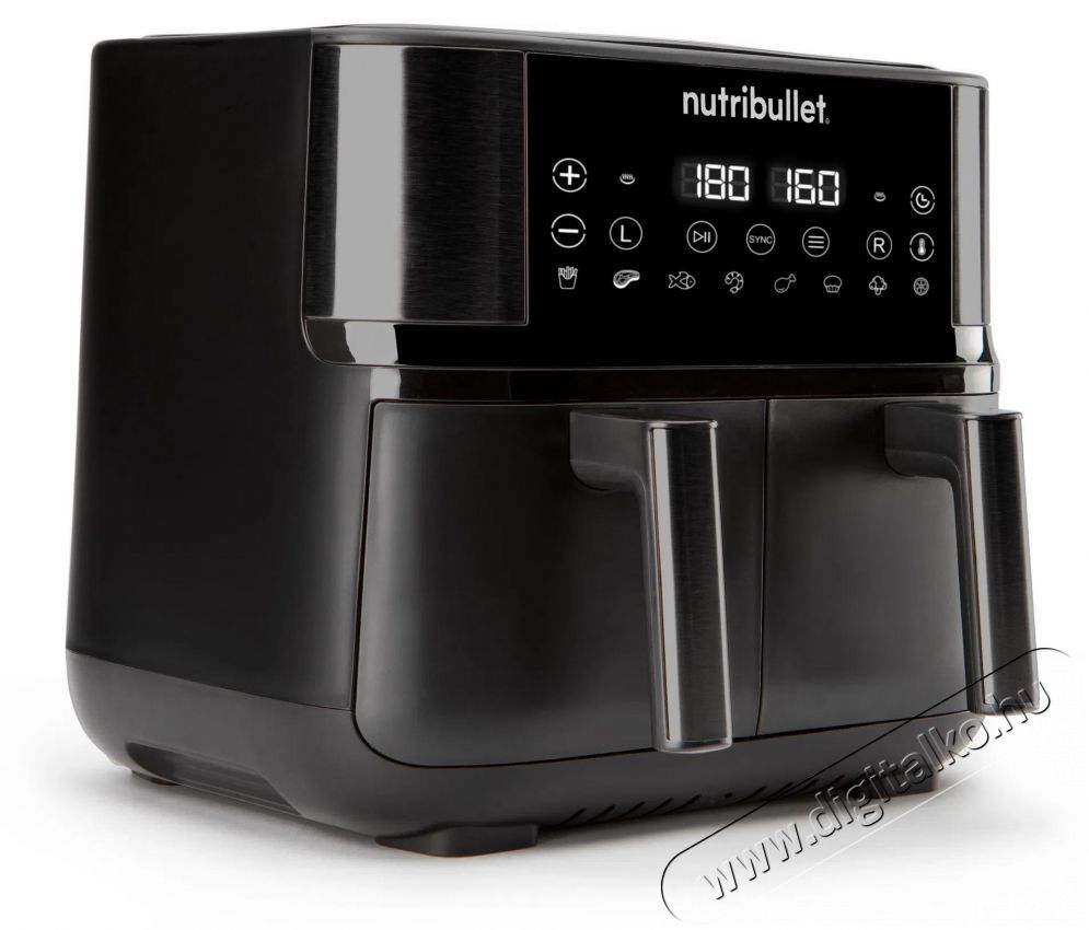 Nutribullet Twin Drawer NBA081B fekete forr&oacute;levegős s&uuml;tő Konyhai term&eacute;kek - Konyhai kisg&eacute;p (s&uuml;t&eacute;s / főz&eacute;s / hűt&eacute;s / &eacute;telk&eacute;sz&iacute;t&eacute;s) - L&eacute;gkever&eacute;ses főzőg&eacute;p / elektromos kukta / multifunkci&oacute;s s&uuml;tő - 505119