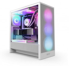 NZXT H5 Flow RGB (2024) fehér RGB (táp nélküli) ablakos mATX ház Iroda és számítástechnika - Számítógép tartozék - Számítógépház - 516250