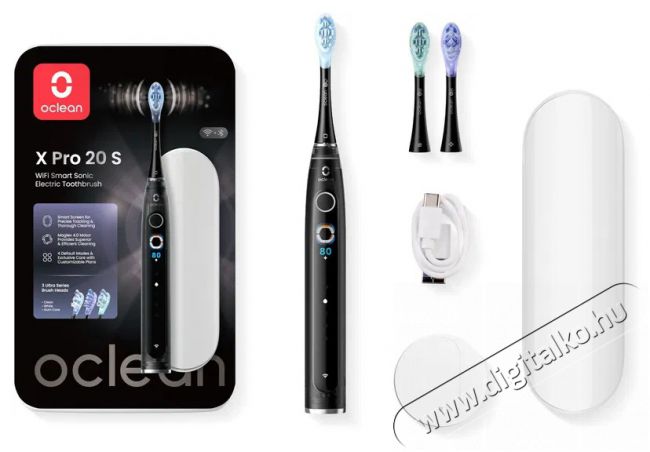 OCLEAN X Pro 20 Set Black Elektromos fogkefe Sz&eacute;ps&eacute;g&aacute;pol&aacute;s / Eg&eacute;szs&eacute;g - Sz&aacute;j / fog &aacute;pol&aacute;s - Elektromos fogkefe - 525433