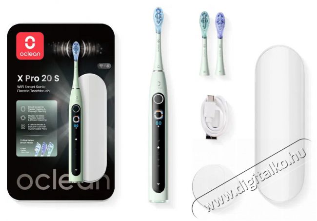 OCLEAN X Pro 20 Set Green Elektromos fogkefe Sz&eacute;ps&eacute;g&aacute;pol&aacute;s / Eg&eacute;szs&eacute;g - Sz&aacute;j / fog &aacute;pol&aacute;s - Elektromos fogkefe - 525434
