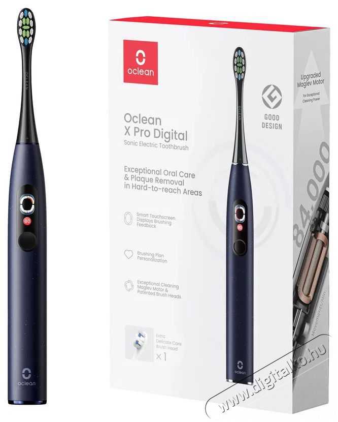 OCLEAN X Pro Digital Dark Blue Elektromos fogkefe Sz&eacute;ps&eacute;g&aacute;pol&aacute;s / Eg&eacute;szs&eacute;g - Sz&aacute;j / fog &aacute;pol&aacute;s - Elektromos fogkefe - 525437