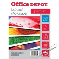 Office Depot Premium A4 240g fényes 50db fotópapír Fotó-Videó kiegészítők - Kisméretű fotónyomtató - Fotópapír - 396945