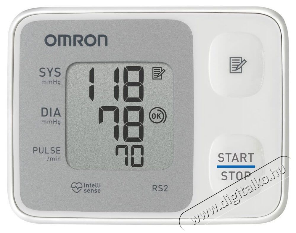 Omron RS2 csukl&oacute;s v&eacute;rnyom&aacute;sm&eacute;rő Sz&eacute;ps&eacute;g&aacute;pol&aacute;s / Eg&eacute;szs&eacute;g - V&eacute;rnyom&aacute;sm&eacute;rő - Felkaros v&eacute;rnyom&aacute;sm&eacute;rő - 337490