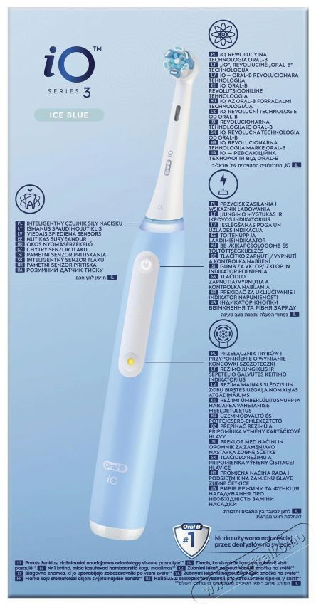 Oral-B iO3 elektromos fogkefe Ice Blue Sz&eacute;ps&eacute;g&aacute;pol&aacute;s / Eg&eacute;szs&eacute;g - Sz&aacute;j / fog &aacute;pol&aacute;s - Elektromos fogkefe - 493815