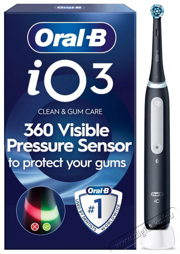 Oral-B iO3 elektromos fogkefe - Matt Black Sz&eacute;ps&eacute;g&aacute;pol&aacute;s / Eg&eacute;szs&eacute;g - Sz&aacute;j / fog &aacute;pol&aacute;s - Elektromos fogkefe - 494905