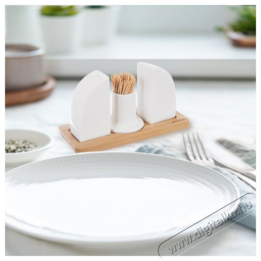 Orion WHITELINE Fűszertart&oacute; szett, porcel&aacute;n / bambusz Konyhai term&eacute;kek - Konyhai eszk&ouml;z - Egy&eacute;b konyhai eszk&ouml;z - 527666