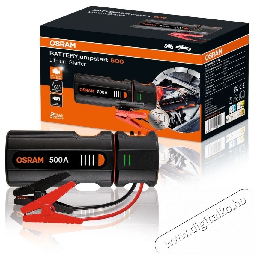 Osram BATTERYjumpstart 500 ind&iacute;t&aacute;sr&aacute;seg&iacute;tő-powerbank Aut&oacute;hifi / Aut&oacute; felszerel&eacute;s - Aut&oacute;s / aut&oacute;hifi kieg&eacute;sz&iacute;tő - Aut&oacute; akkumul&aacute;tor t&ouml;ltő - 532009