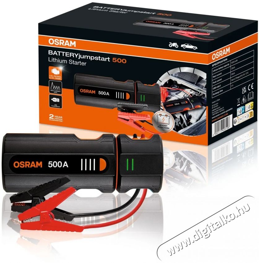 Osram BATTERYjumpstart 500 ind&iacute;t&aacute;sr&aacute;seg&iacute;tő-powerbank Aut&oacute;hifi / Aut&oacute; felszerel&eacute;s - Aut&oacute;s / aut&oacute;hifi kieg&eacute;sz&iacute;tő - Aut&oacute; akkumul&aacute;tor t&ouml;ltő - 532009