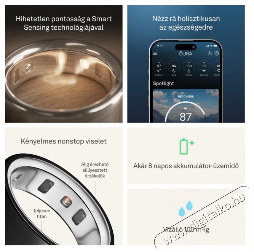 Oura Ring 4 Black, 7 Mobil / Kommunik&aacute;ci&oacute; / Smart - Okos eszk&ouml;z - Egy&eacute;b okos eszk&ouml;z - 527717