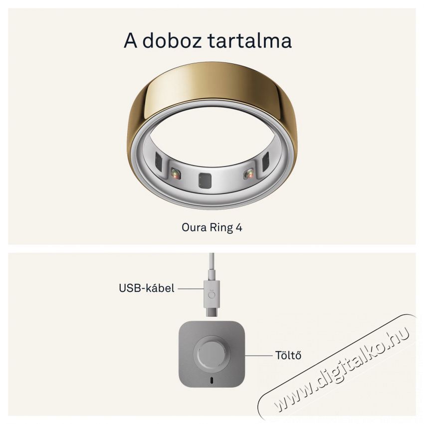 Oura Ring 4 Gold, 12 Mobil / Kommunik&aacute;ci&oacute; / Smart - Okos eszk&ouml;z - Egy&eacute;b okos eszk&ouml;z - 527734